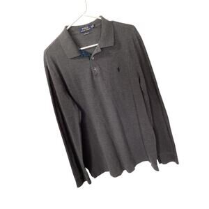 Polo Ralph‎ Lauren Men's Custom Slim Fit Long Sleeve Polo Golf Gray Size XL